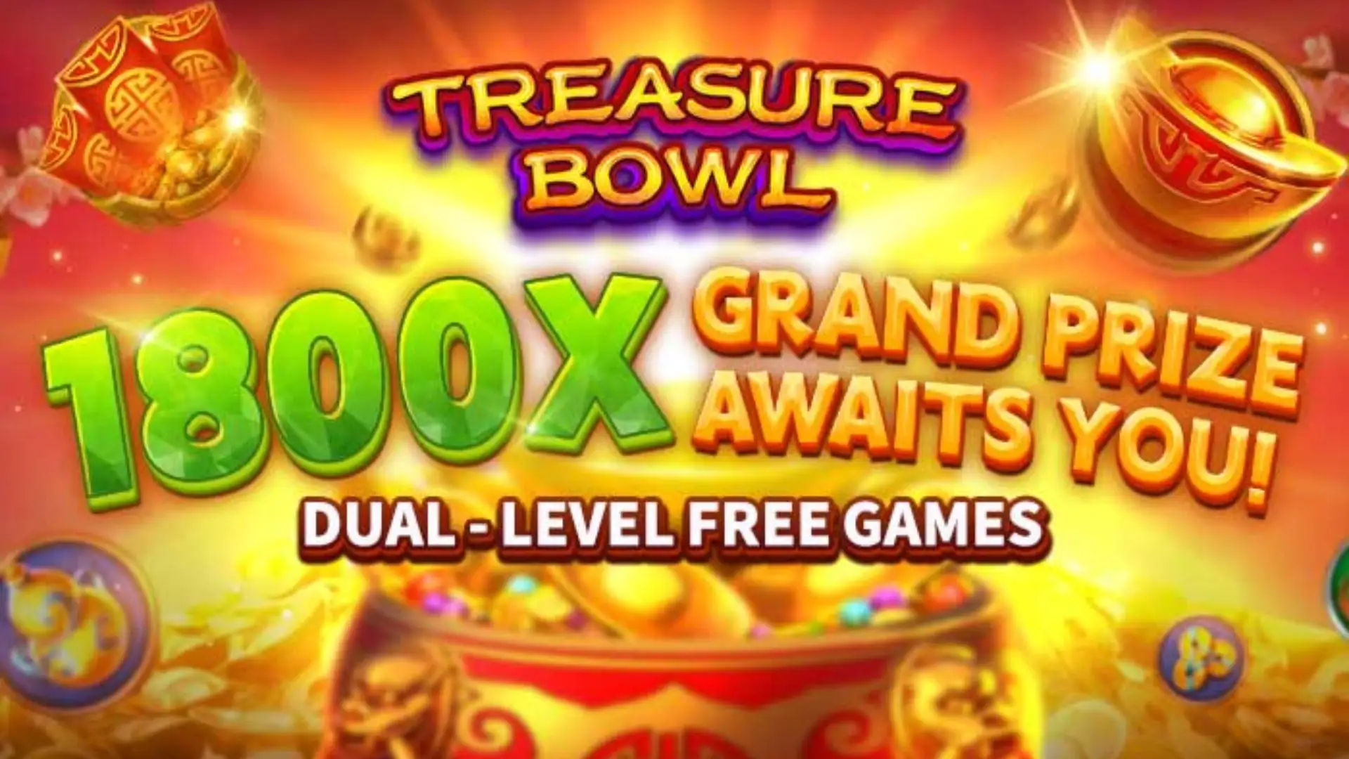 Multiplicadores Treasure Bowl 77uu - 7777x Máximo com Tigela Dourada